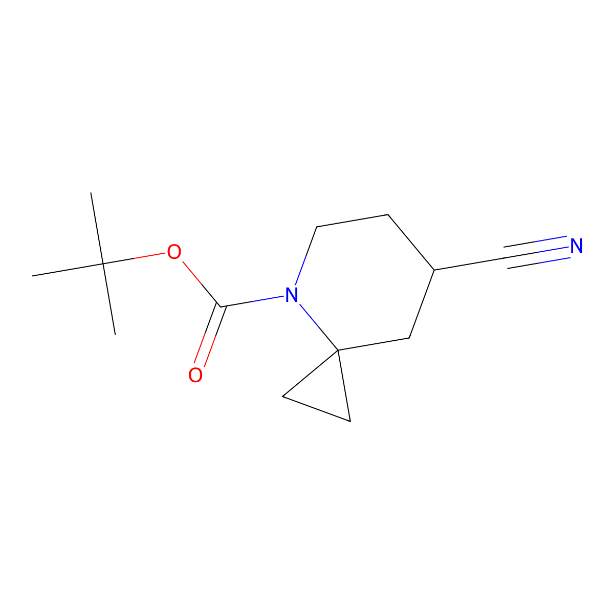 Tert-butyl 7-cyano-4-azaspiro[2.5]octane-4-carboxylate molecular structure, CAS 2112771-11-4