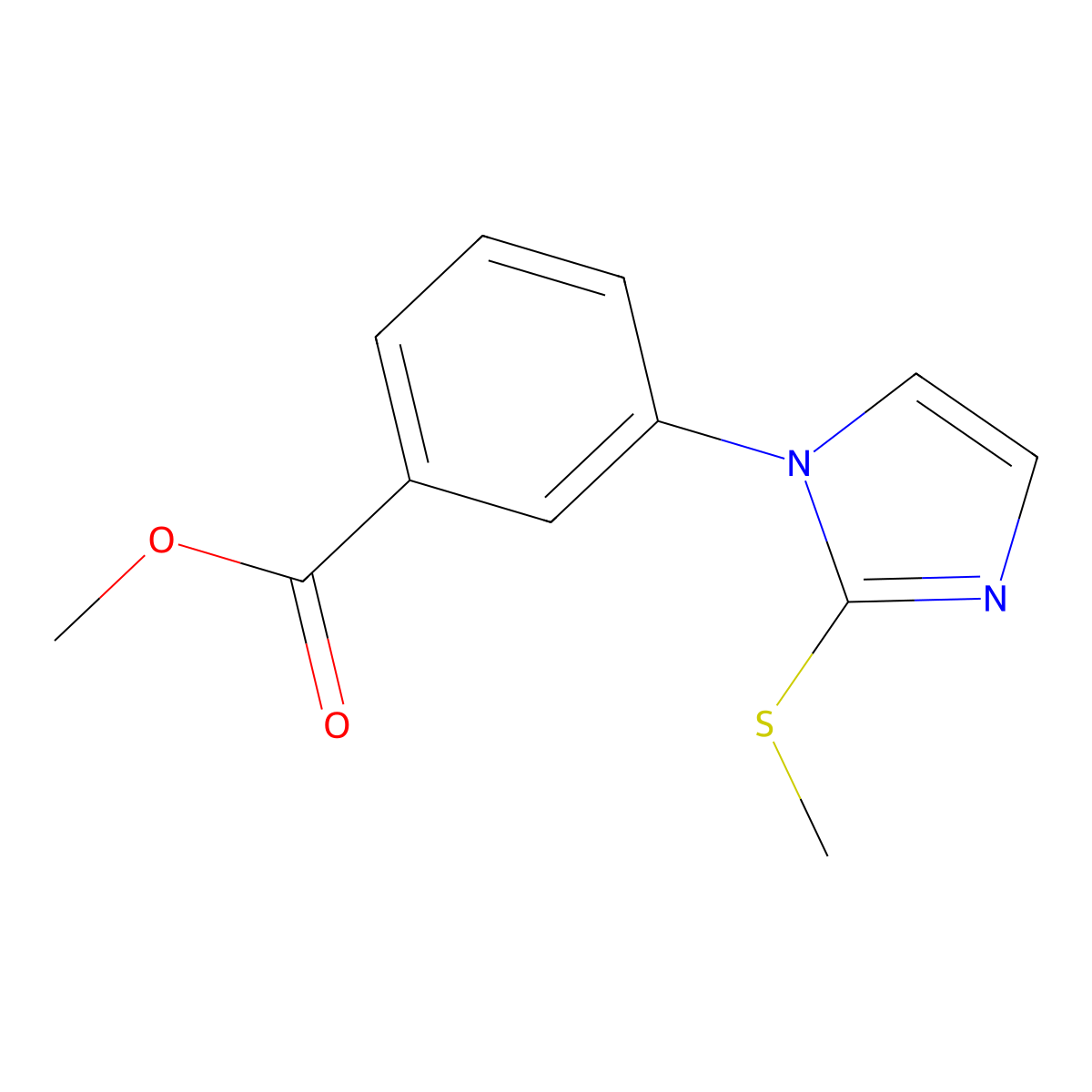 methyl 3-[2-(methylsulfanyl)-1H-imidazol-1-yl]benzoate molecular structure, CAS 2112821-93-7