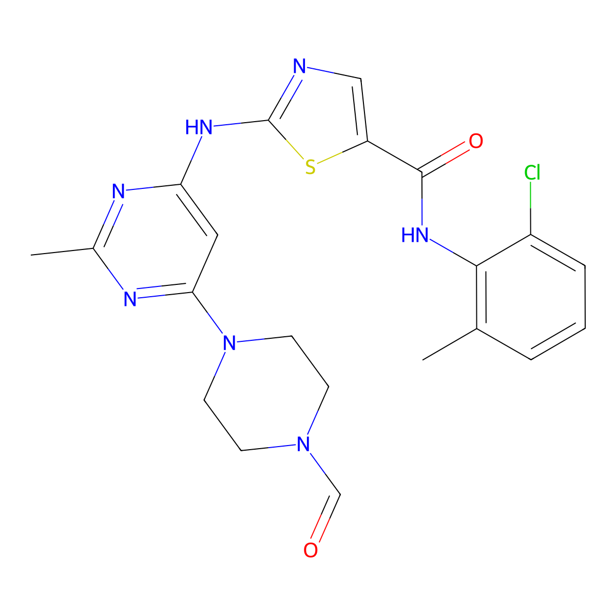Dasatinib carbaldehyde molecular structure, CAS 2112837-79-1