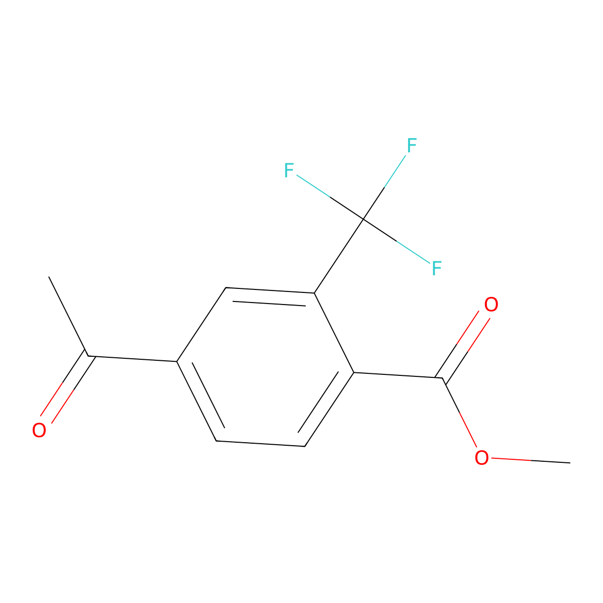 4-Acetyl-2-trifluoromethyl-benzoic acid methyl ester molecular structure, CAS 2112841-52-6