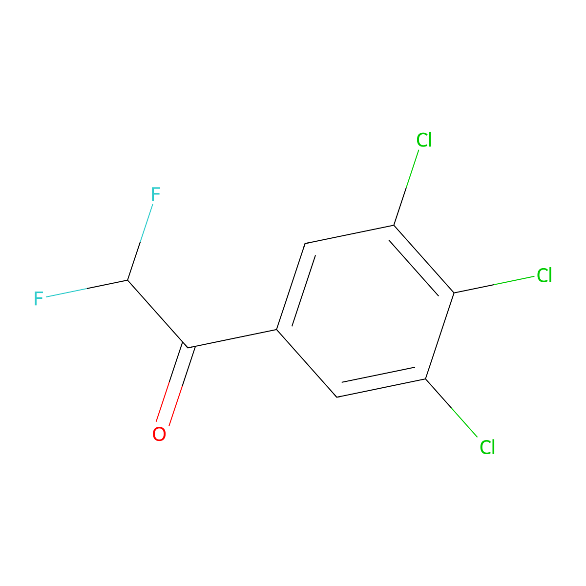 2,2-Difluoro-1-(3,4,5-trichlorophenyl)ethanone molecular structure, CAS 2112842-03-0