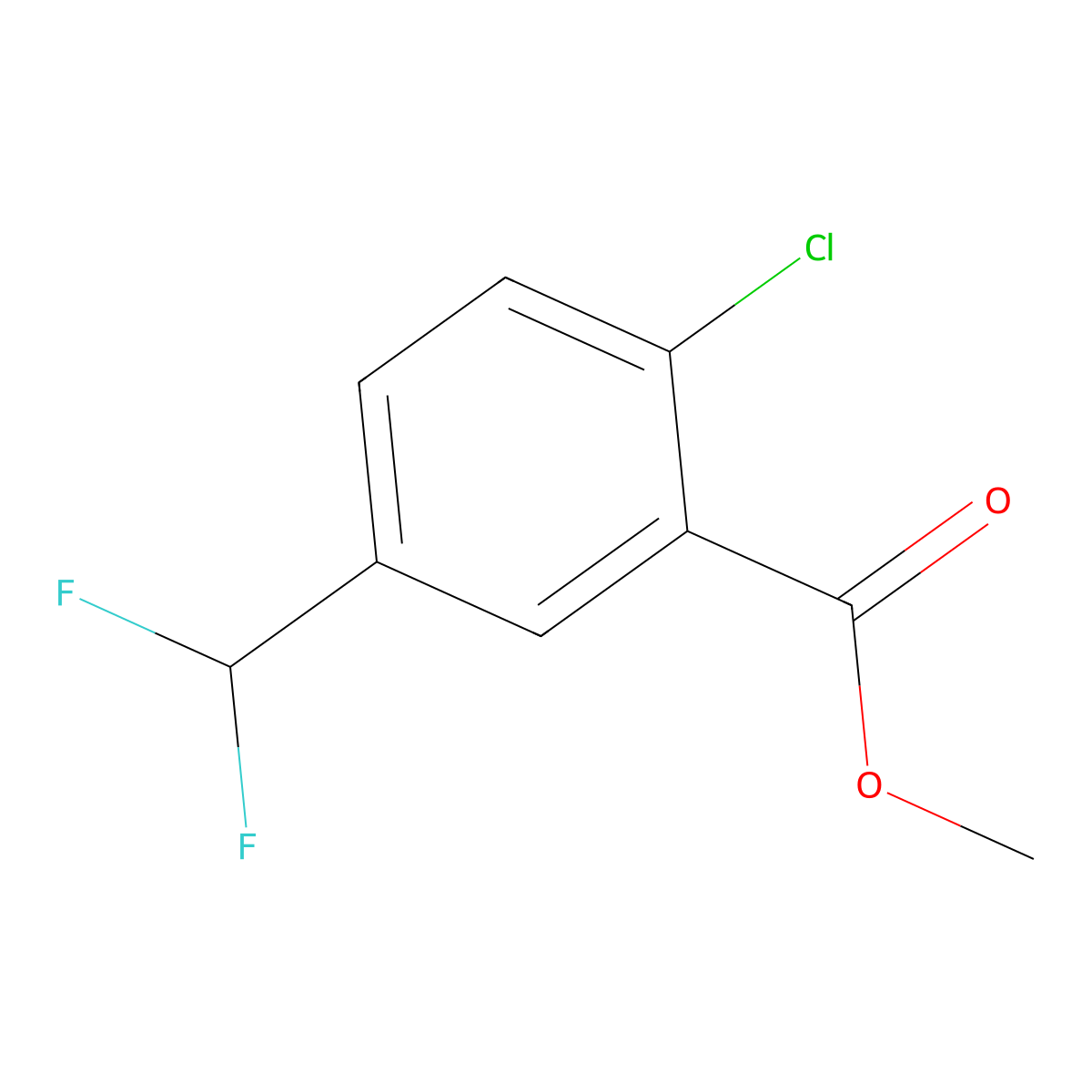 Methyl 2-chloro-5-(difluoromethyl)benzoate molecular structure, CAS 2112893-72-6