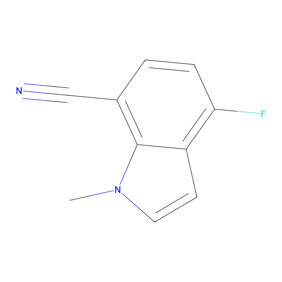 4-fluoro-1-methyl-1H-indole-7-carbonitrile molecular structure, CAS 2112911-71-2