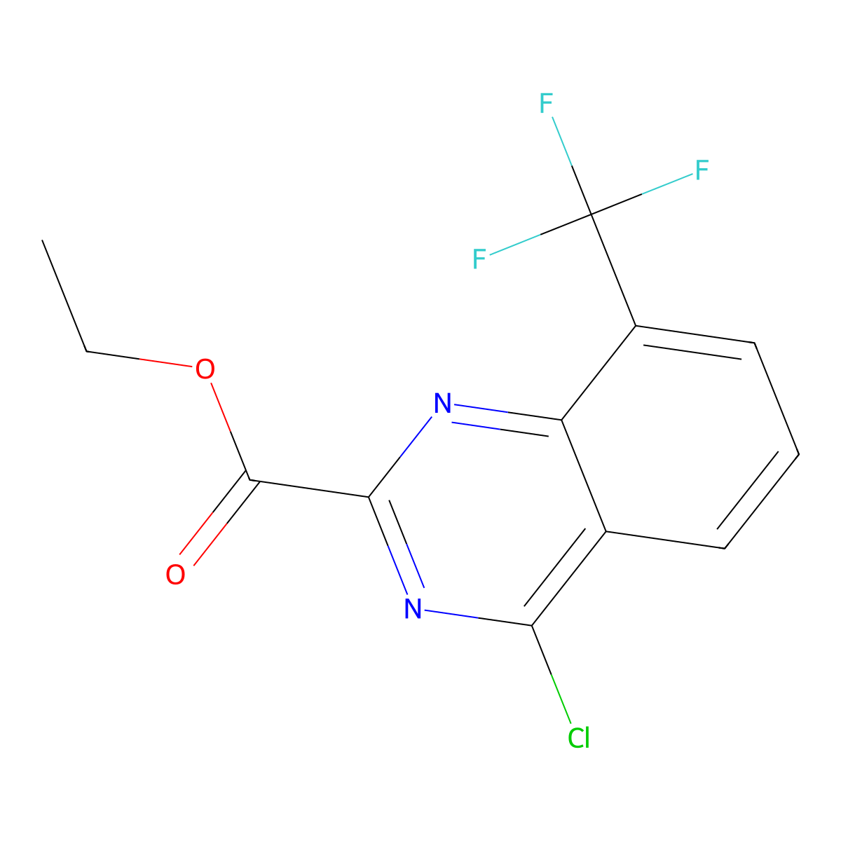 Ethyl 4-chloro-8-(trifluoromethyl)quinazoline-2-carboxylate molecular structure, CAS 2112917-48-1