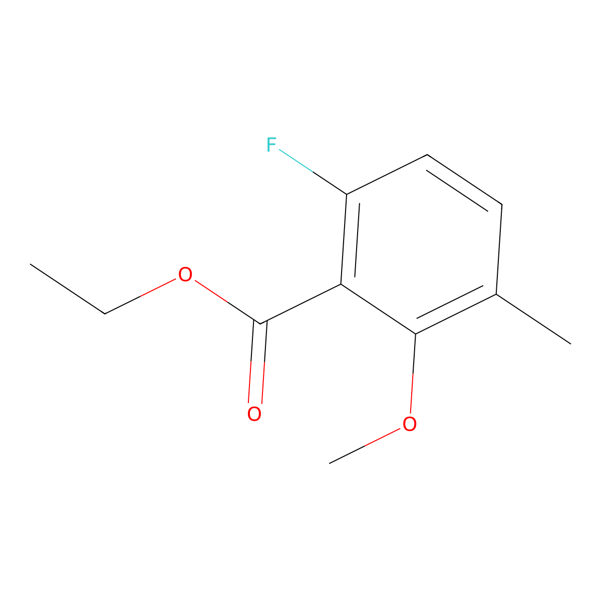 Ethyl 6-fluoro-2-methoxy-3-methylbenzoate molecular structure, CAS 2112934-17-3