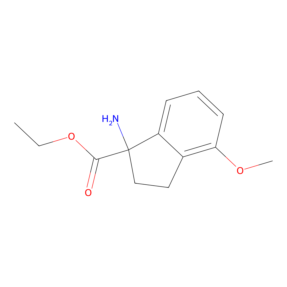 ethyl 1-amino-4-methoxy-2,3-dihydro-1H-indene-1-carboxylate molecular structure, CAS 2112935-02-9
