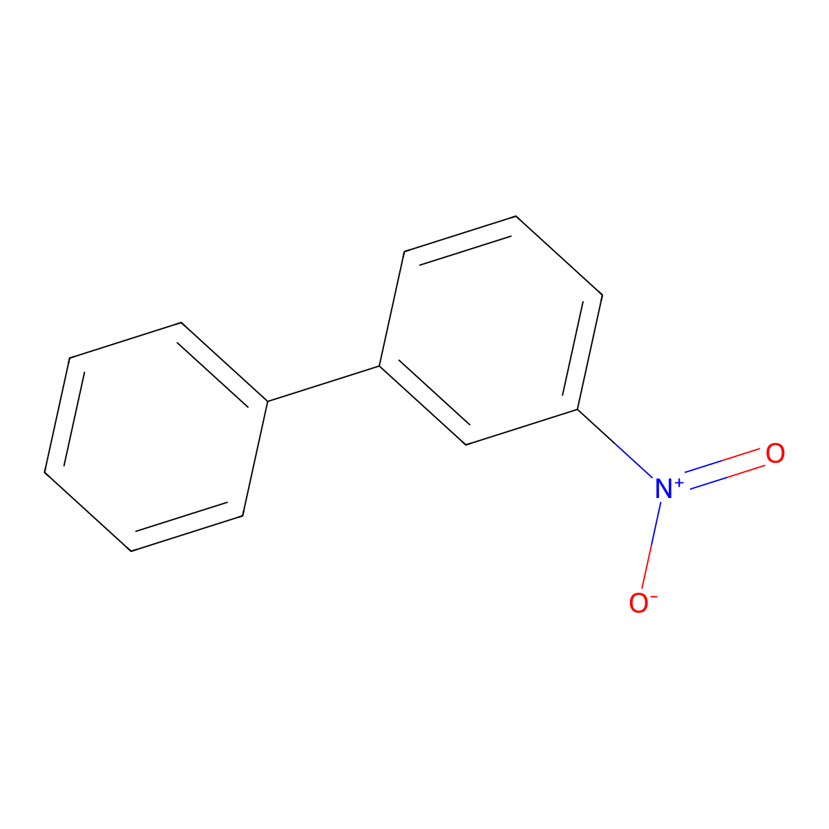 1,1'-Biphenyl, 3-nitro- molecular structure, CAS 2113-58-8