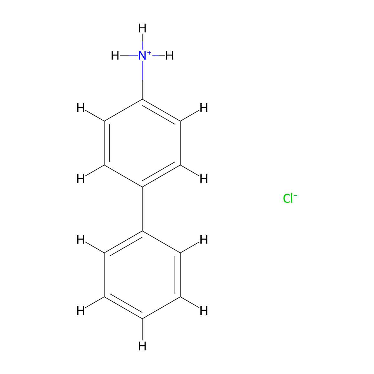 4-Amino-1,1'-biphenyl hydrochloride molecular structure, CAS 2113-61-3