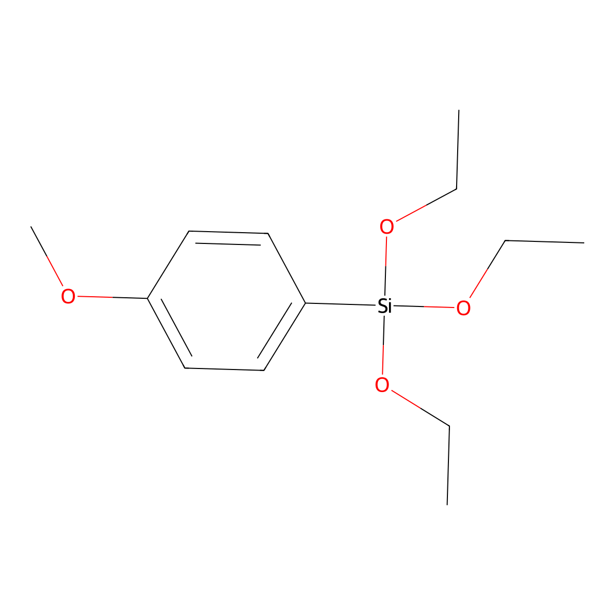 Triethoxy(4-methoxyphenyl)silane molecular structure, CAS 21130-91-6