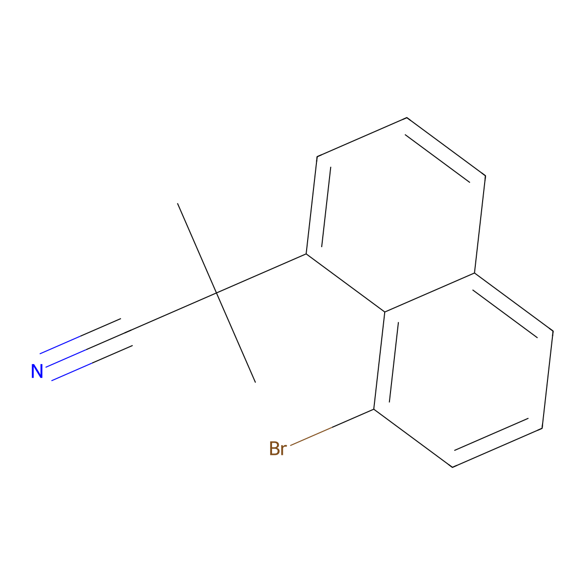2-(8-Bromonaphthalen-1-yl)-2-methylpropanenitrile molecular structure, CAS 2113005-04-0