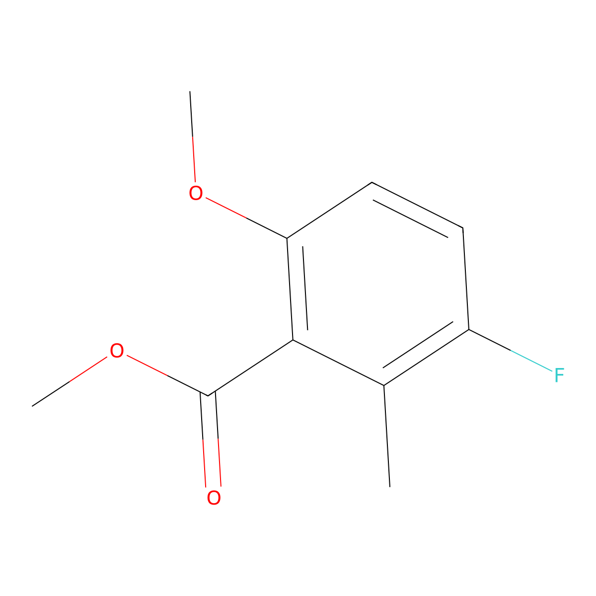 Methyl 3-fluoro-6-methoxy-2-methylbenzoate molecular structure, CAS 2113005-62-0