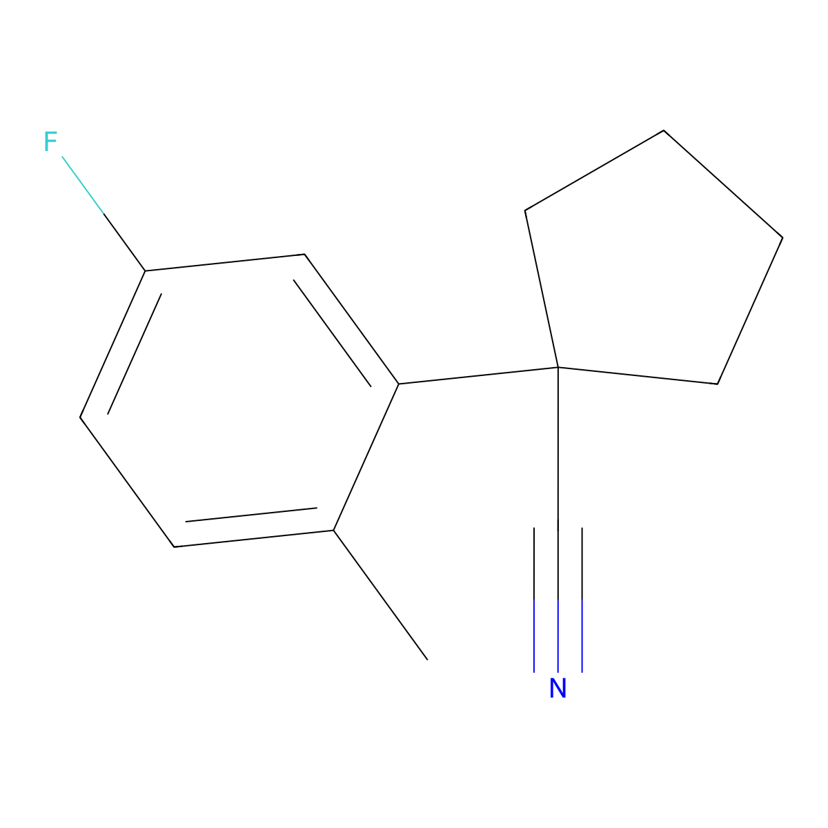 1-(5-Fluoro-2-methylphenyl)cyclopentanecarbonitrile molecular structure, CAS 2113012-21-6