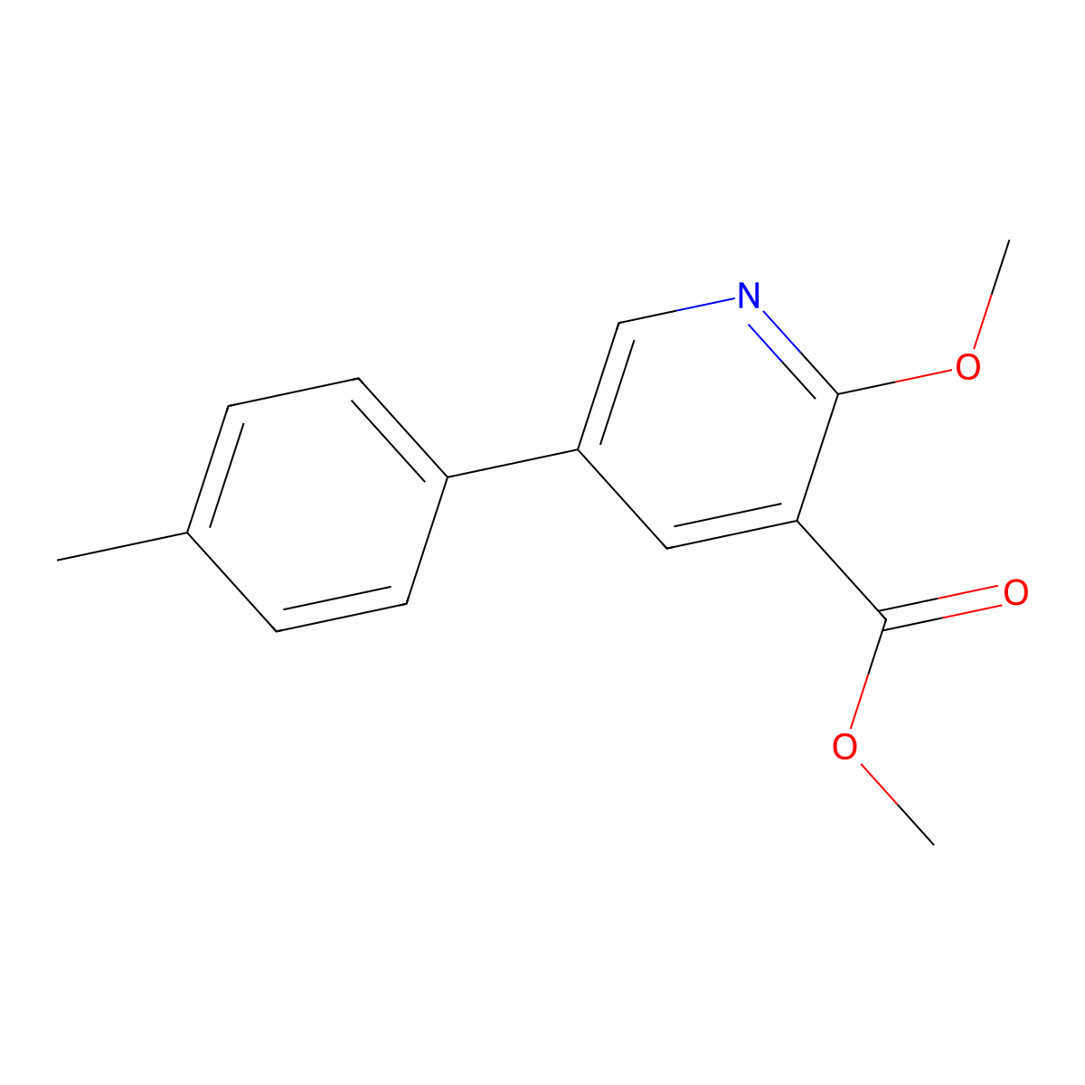 Methyl 2-methoxy-5-(4-methylphenyl)-3-pyridinecarboxylate molecular structure, CAS 2113022-11-8