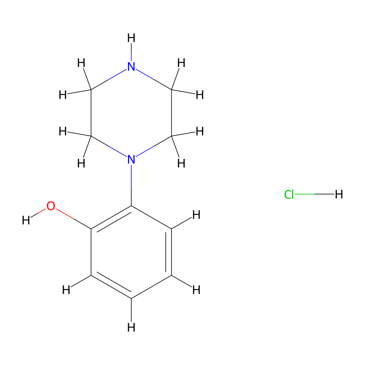 2-(Piperazin-1-yl)phenol hydrochloride molecular structure, CAS 211304-63-1