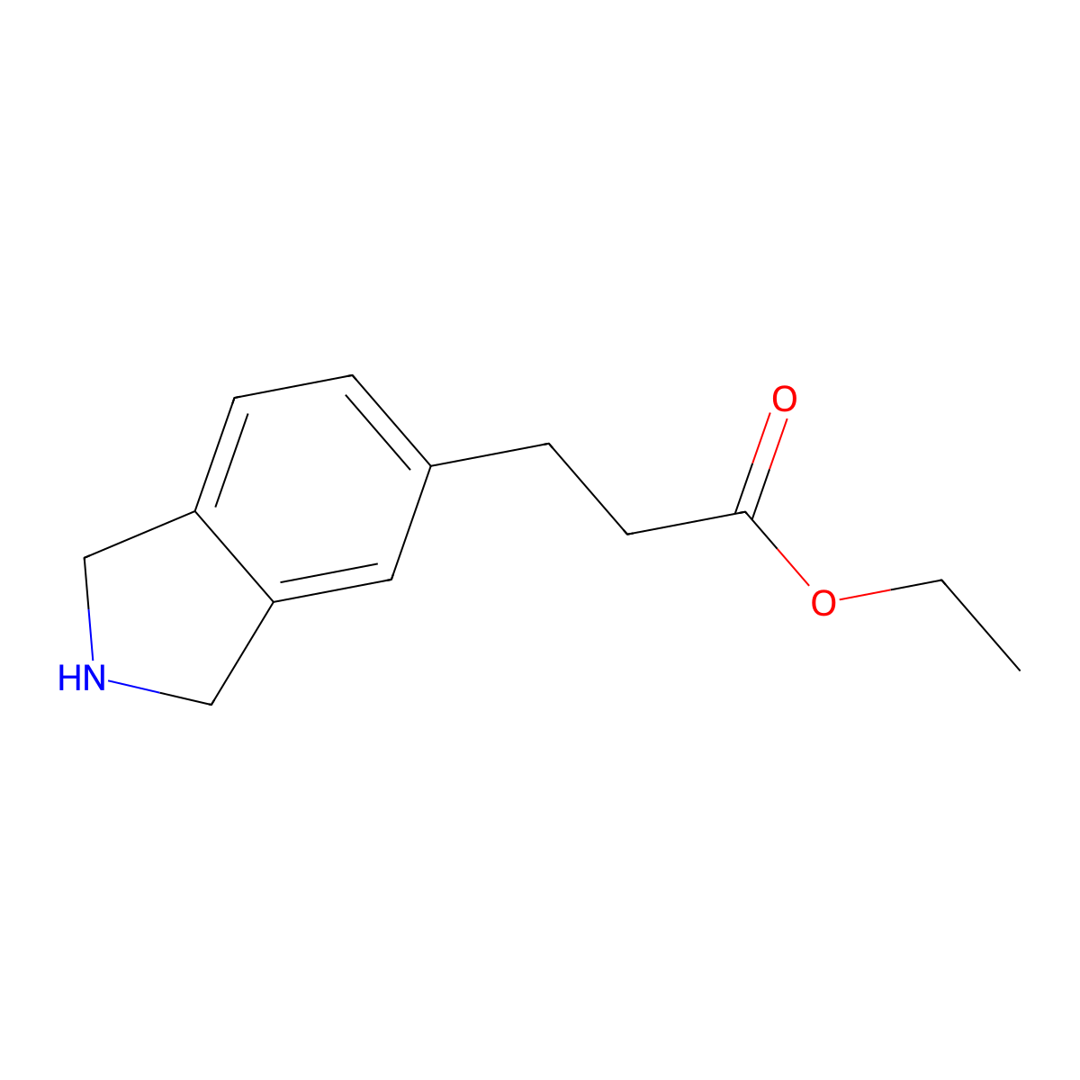 ethyl 3-(2,3-dihydro-1H-isoindol-5-yl)propanoate molecular structure, CAS 2113048-97-6