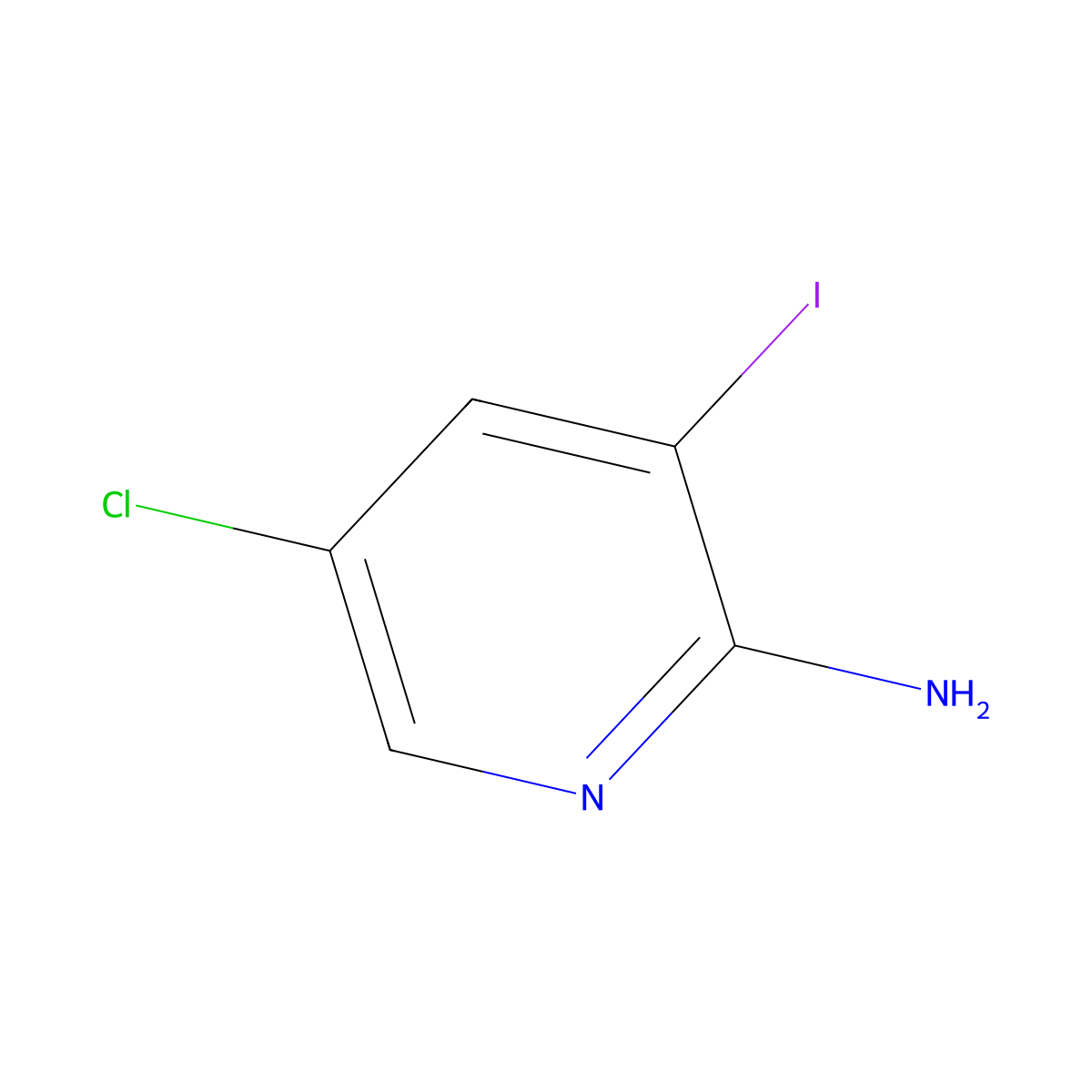 2-Amino-5-chloro-3-iodopyridine molecular structure, CAS 211308-81-5