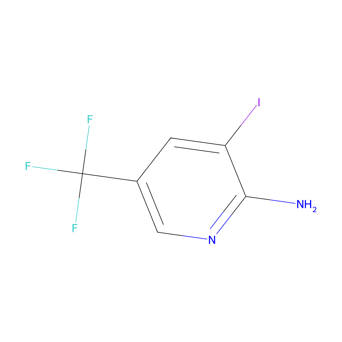 3-Iodo-5-(trifluoromethyl)pyridin-2-amine molecular structure, CAS 211308-82-6