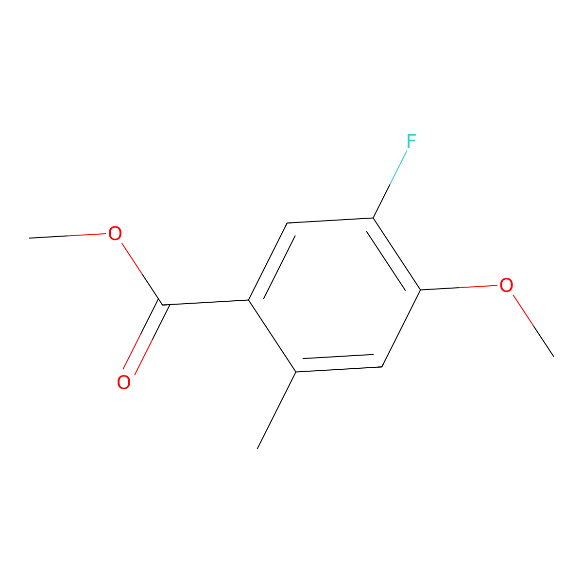 Methyl 5-fluoro-4-methoxy-2-methylbenzoate molecular structure, CAS 2113095-24-0