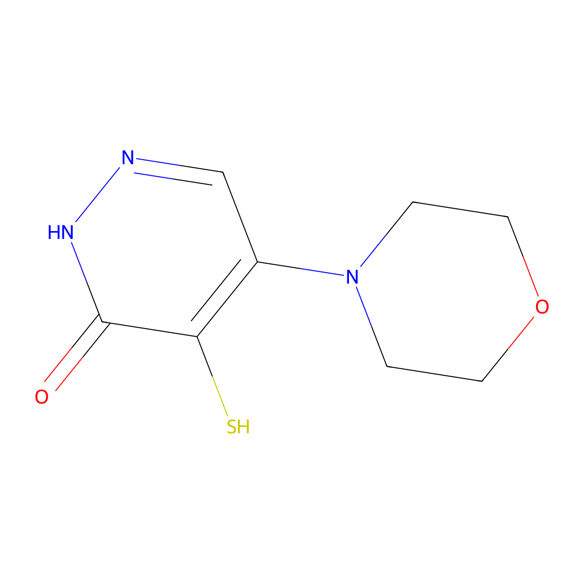 5-(4-morpholinyl)-4-sulfanyl-3(2H)-pyridazinone molecular structure, CAS 21131-07-7
