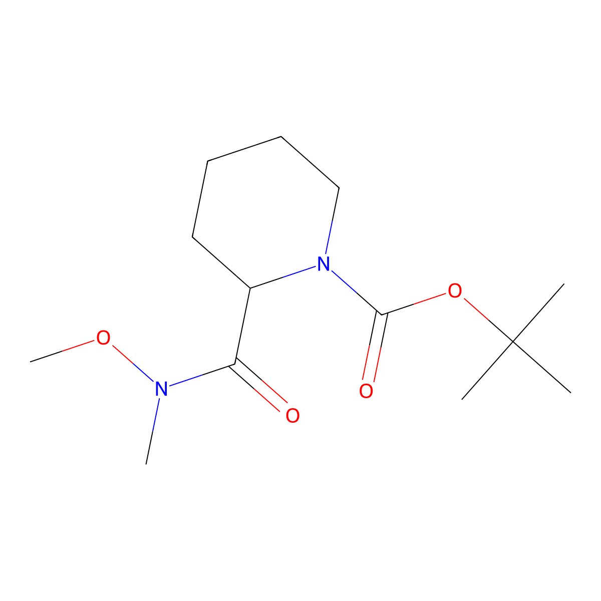 tert-Butyl 2-(methoxy(methyl)carbamoyl)piperidine-1-carboxylate molecular structure, CAS 211310-10-0