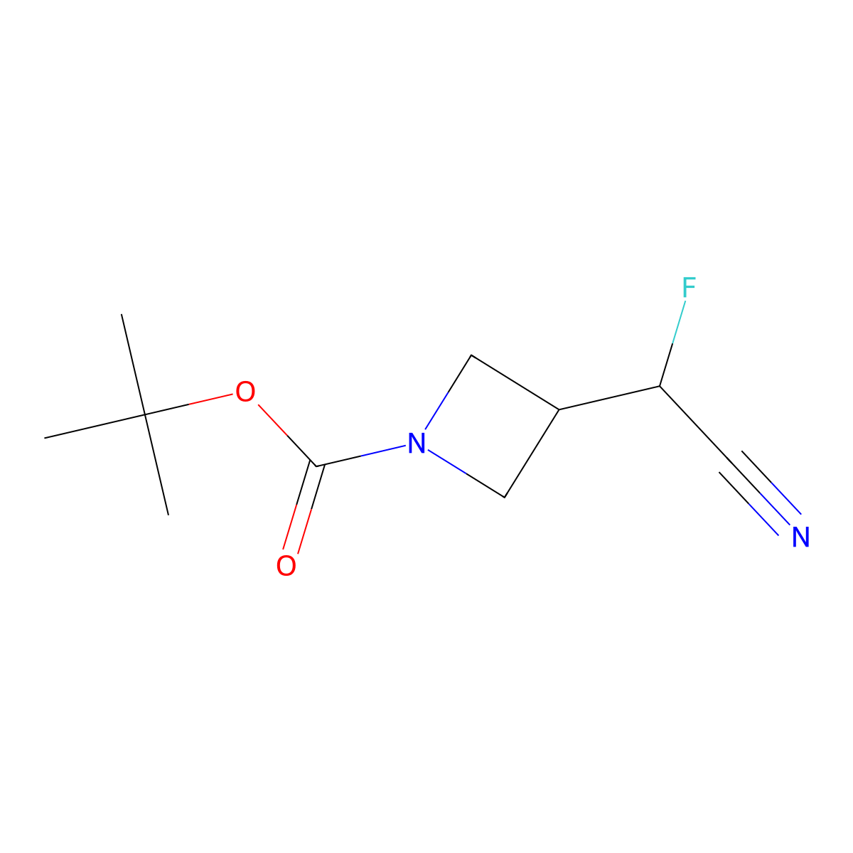 Tert-butyl 3-[cyano(fluoro)methyl]azetidine-1-carboxylate molecular structure, CAS 2113129-71-6