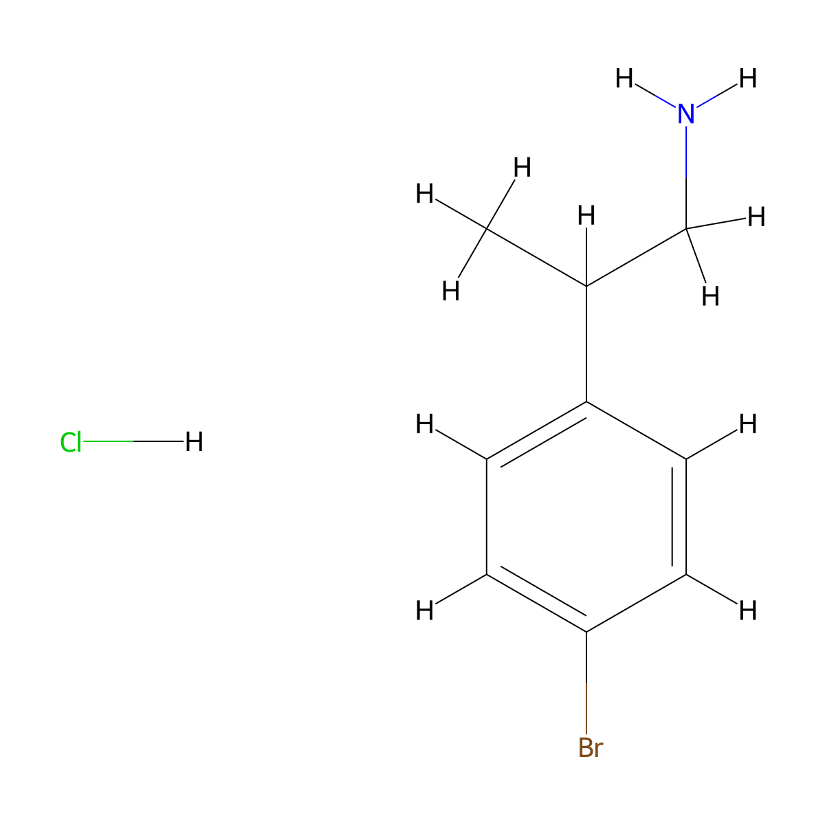 2-(4-Bromophenyl)propan-1-amine hydrochloride molecular structure, CAS 211314-90-8
