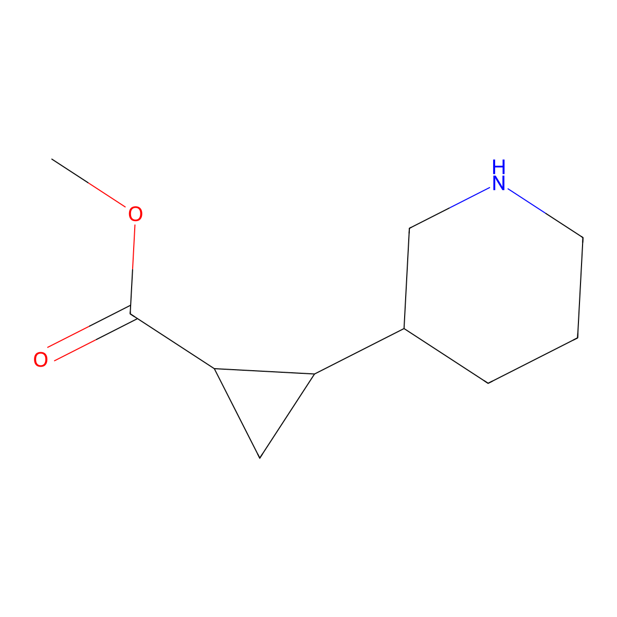 Methyl 2-(piperidin-3-yl)cyclopropane-1-carboxylate molecular structure, CAS 2113141-57-2