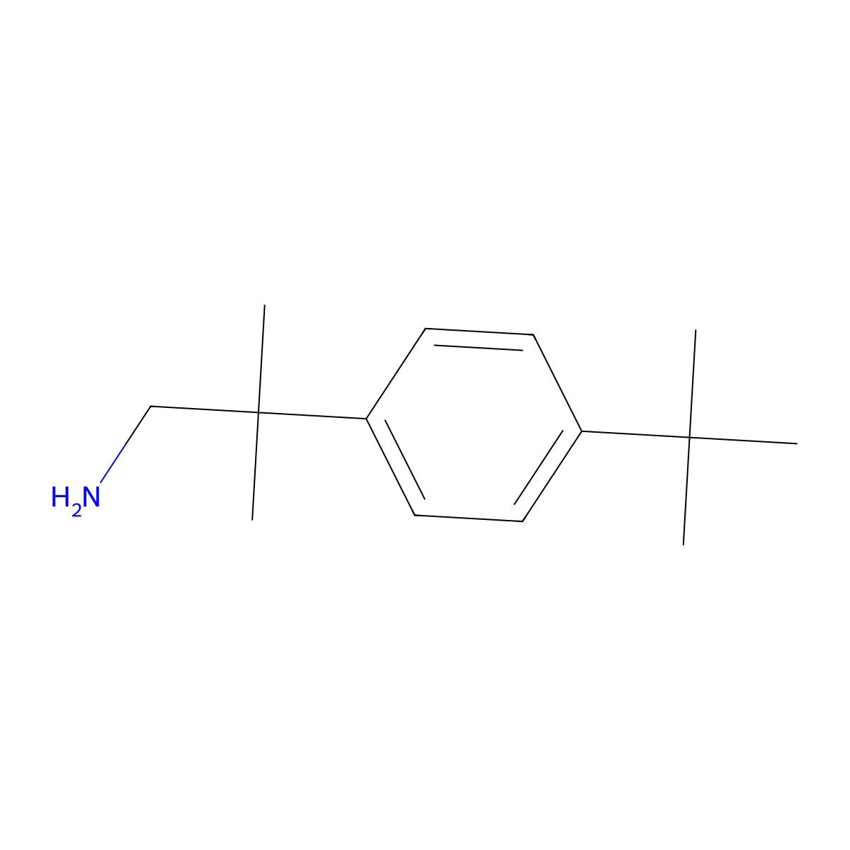 2-(4-Tert-butylphenyl)-2-methylpropan-1-amine molecular structure, CAS 211315-02-5