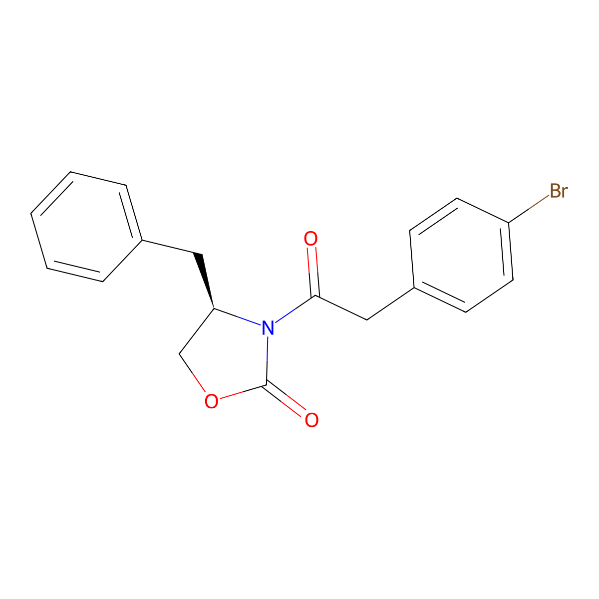 (R)-4-benzyl-3-(2-(4-bromophenyl)acetyl)oxazolidin-2-one molecular structure, CAS 211315-47-8
