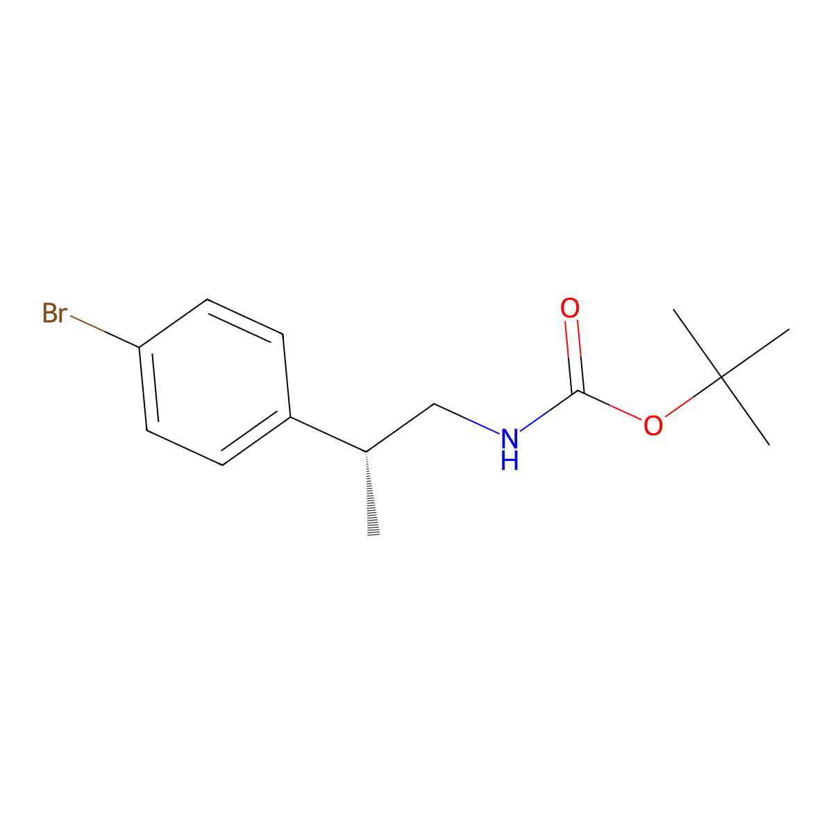 (R)-tert-butyl (2-(4-bromophenyl)propyl)carbamate molecular structure, CAS 211315-53-6