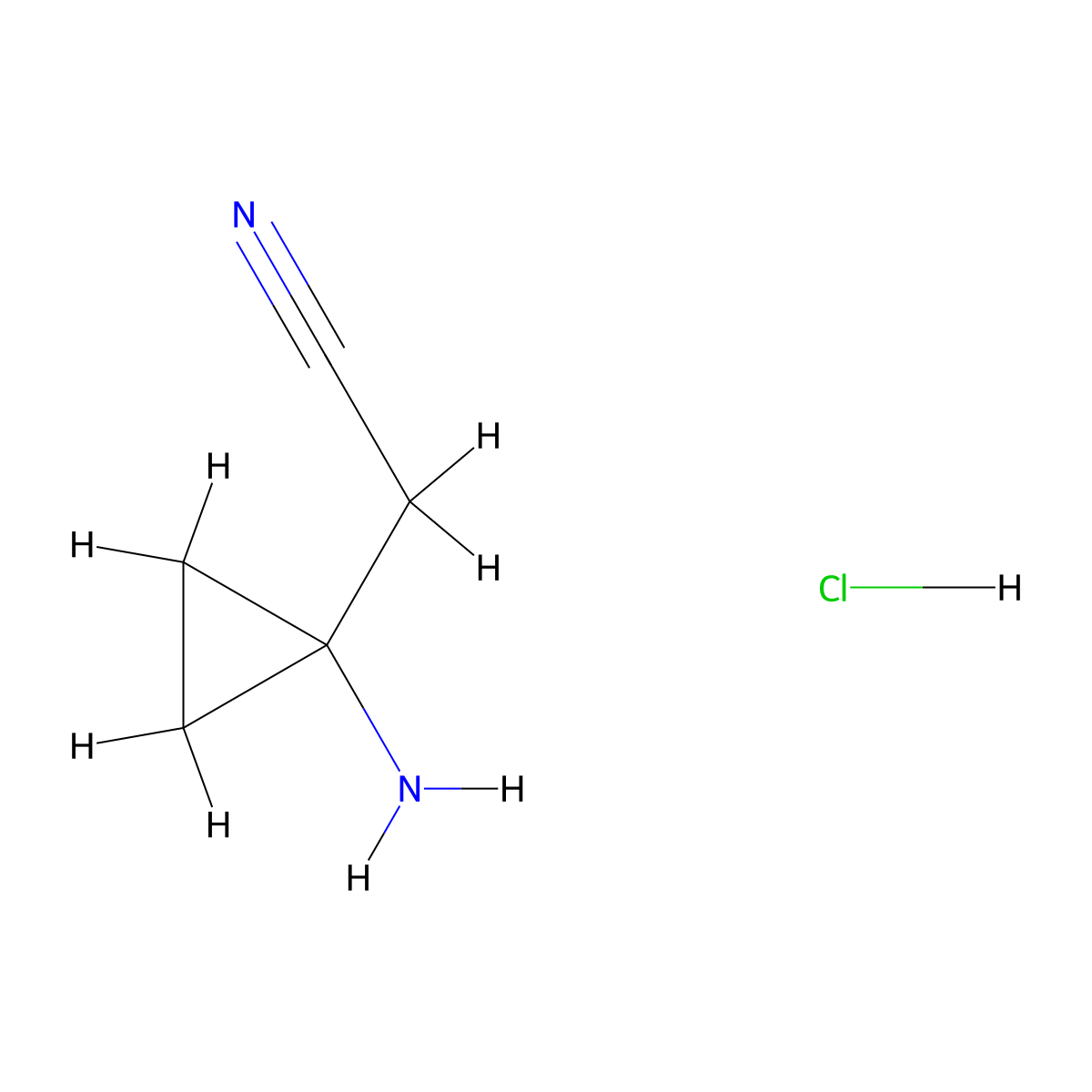 2-(1-Aminocyclopropyl)acetonitrile hydrochloride molecular structure, CAS 2113187-62-3
