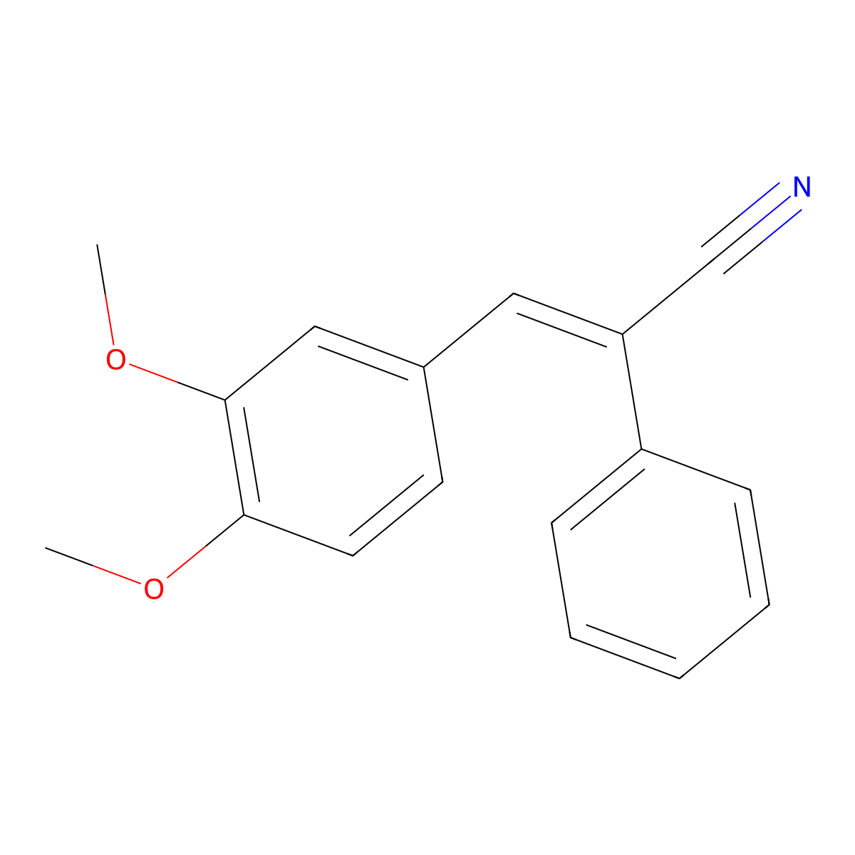 Cinnamonitrile, 3,4-dimethoxy-alpha-phenyl- molecular structure, CAS 21132-40-1