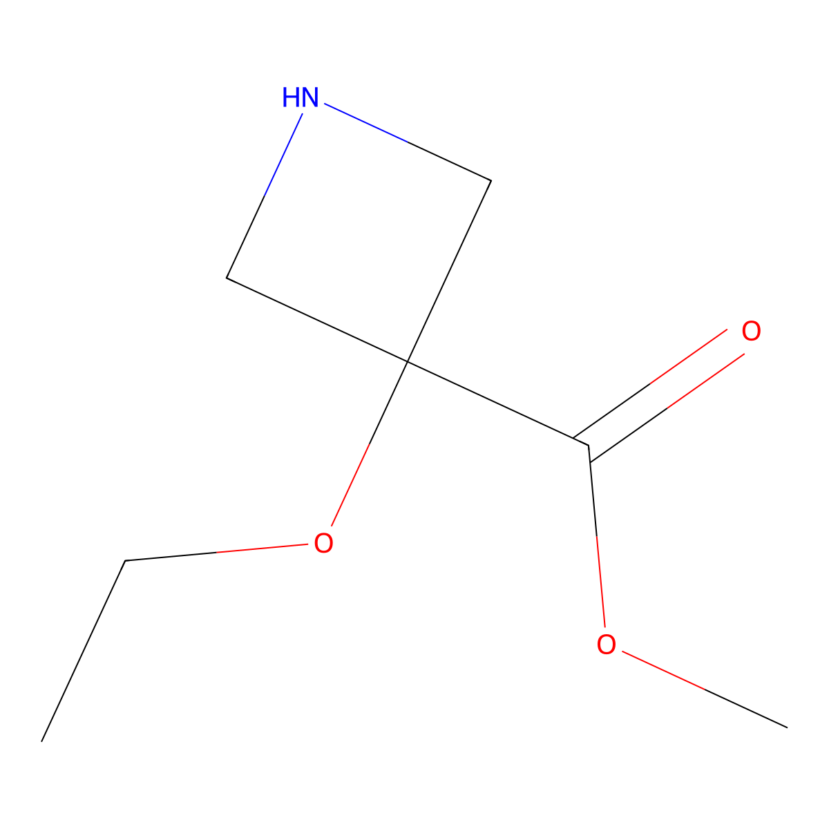 Methyl 3-ethoxyazetidine-3-carboxylate molecular structure, CAS 2113230-16-1