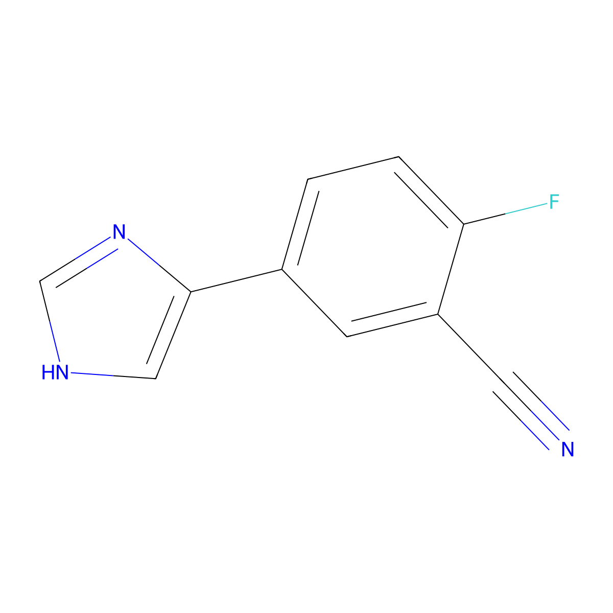 2-fluoro-5-(1H-imidazol-4-yl)benzonitrile molecular structure, CAS 2113248-62-5