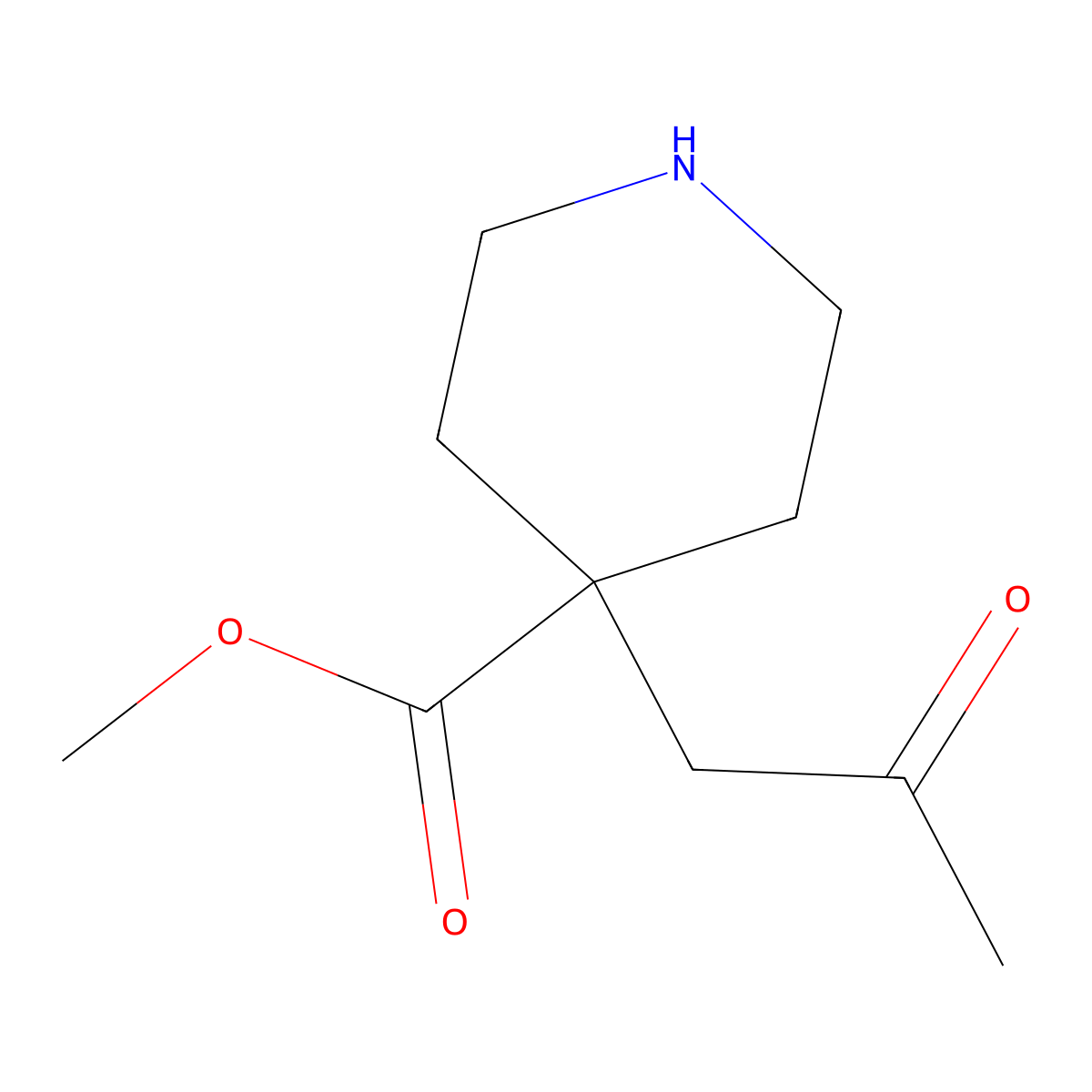 Methyl 4-(2-oxopropyl)piperidine-4-carboxylate molecular structure, CAS 2113276-30-3