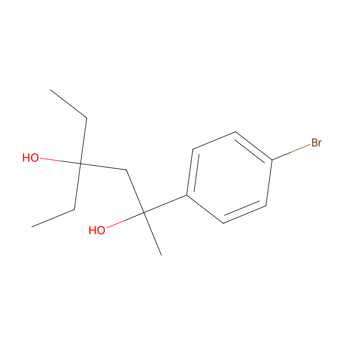 2-(4-Bromophenyl)-4-ethylhexane-2,4-diol molecular structure, CAS 21133-89-1