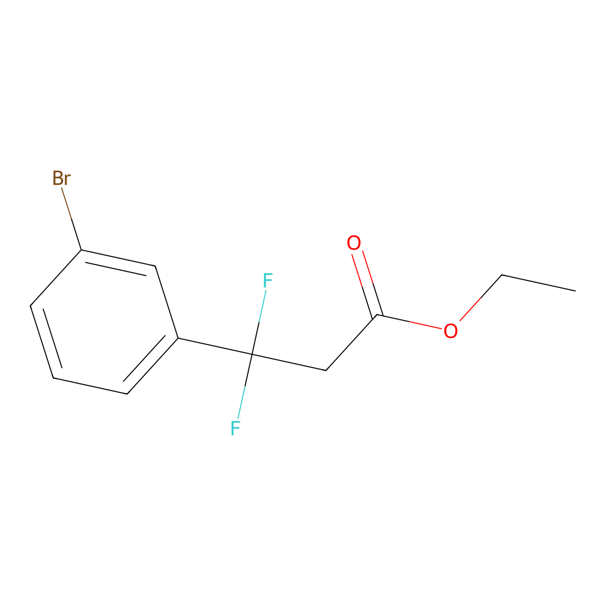 Ethyl 3-(3-bromophenyl)-3,3-difluoropropanoate molecular structure, CAS 2113338-24-0