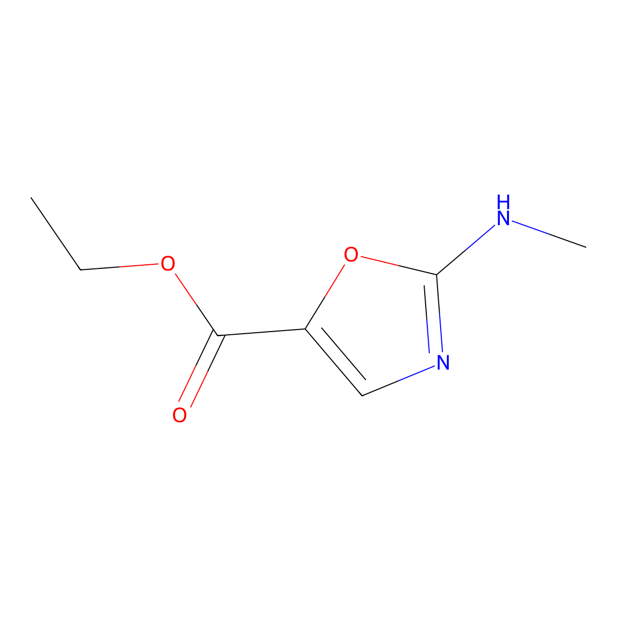 Ethyl 2-(methylamino)-1,3-oxazole-5-carboxylate molecular structure, CAS 2113339-86-7