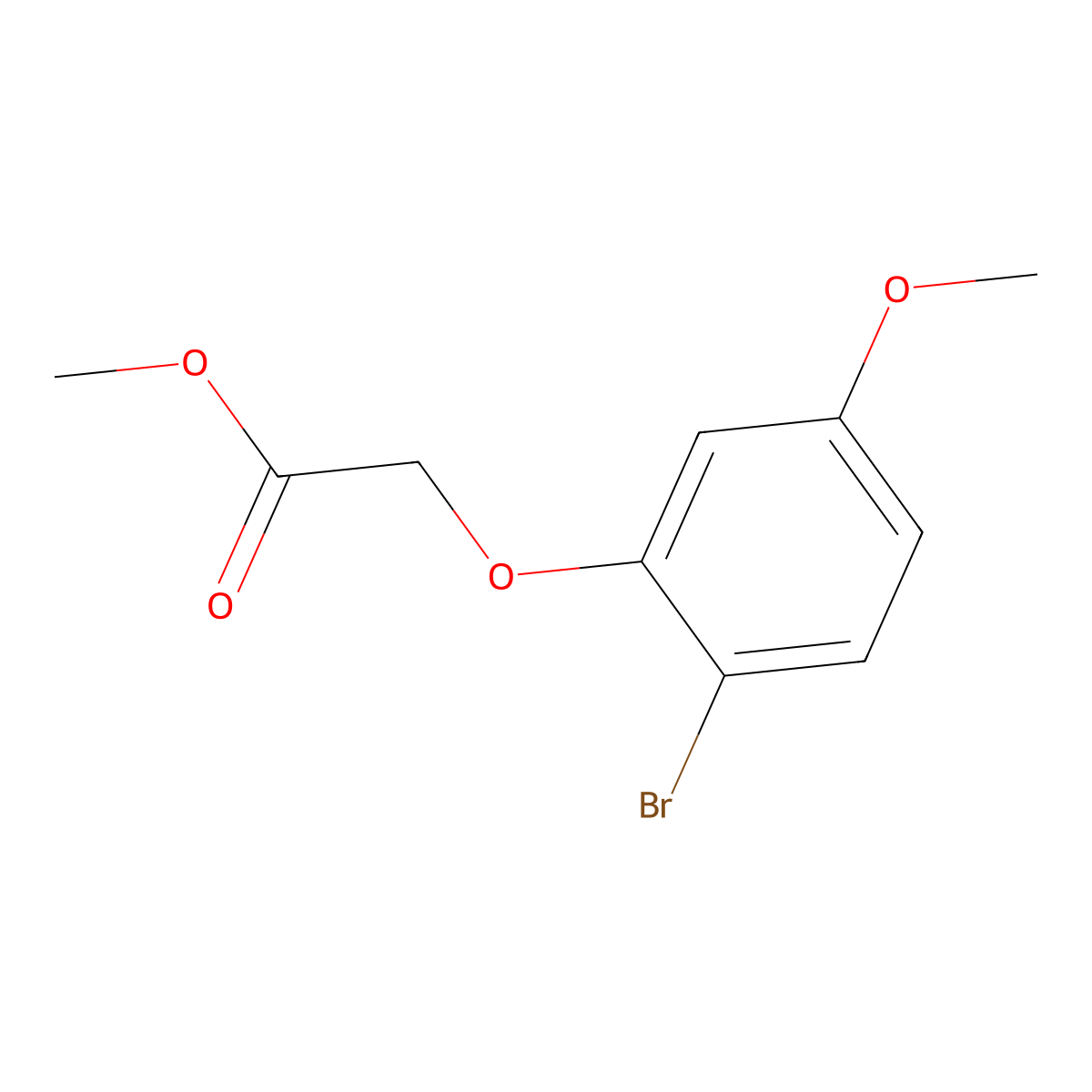 Methyl 2-(2-bromo-5-methoxyphenoxy)acetate molecular structure, CAS 2113362-36-8