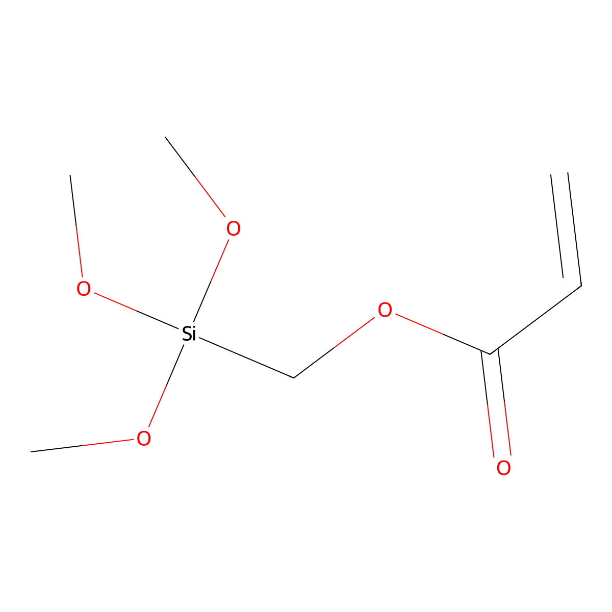(Trimethoxysilyl)methyl prop-2-enoate molecular structure, CAS 21134-38-3