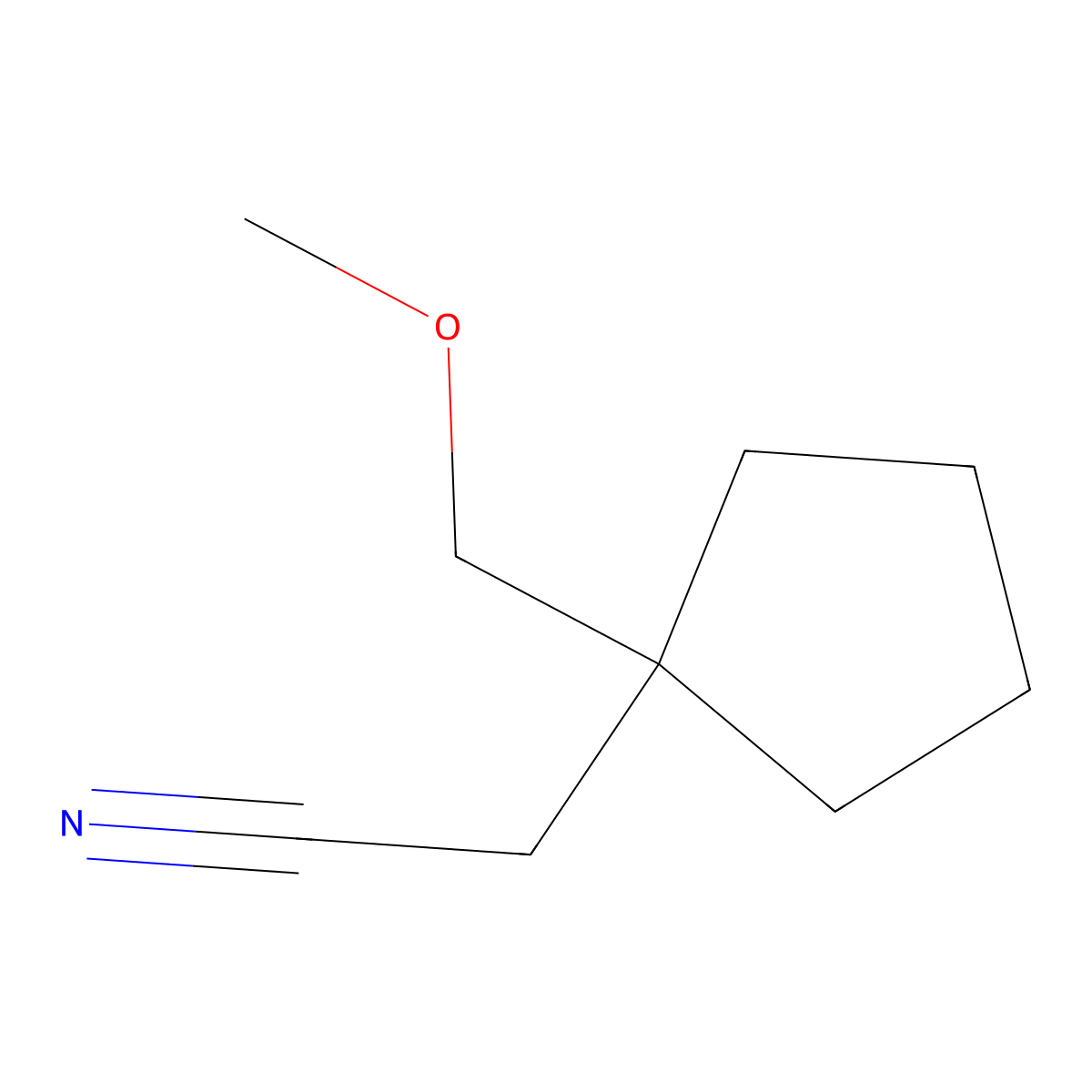2-[1-(Methoxymethyl)cyclopentyl]acetonitrile molecular structure, CAS 2113442-43-4