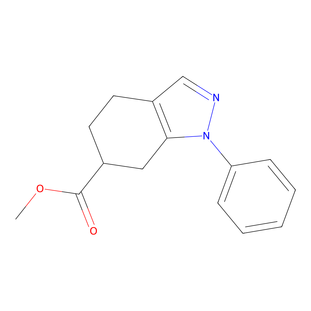 methyl 1-phenyl-4,5,6,7-tetrahydro-1H-indazole-6-carboxylate molecular structure, CAS 2113470-18-9