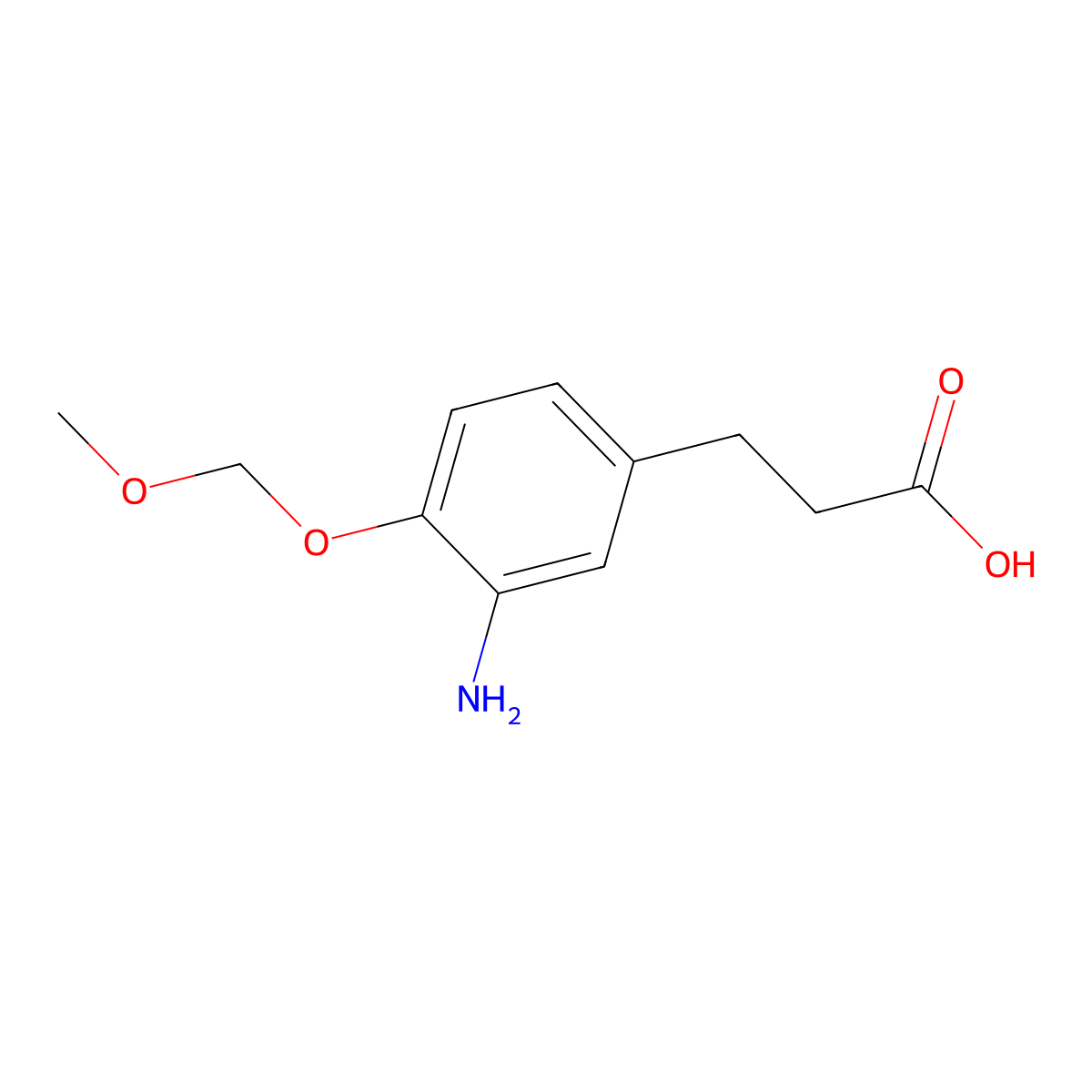 3-[3-Amino-4-(methoxymethoxy)phenyl]propanoic acid molecular structure, CAS 2113495-88-6