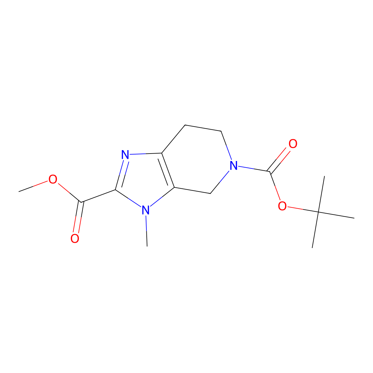 5-tert-butyl 2-methyl 3-methyl-3H,4H,5H,6H,7H-imidazo[4,5-c]pyridine-2,5-dicarboxylate molecular structure, CAS 2113499-37-7