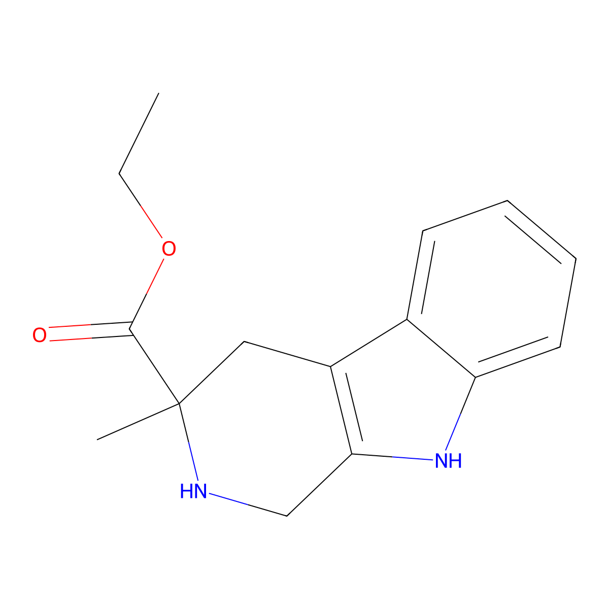 ethyl 3-methyl-1H,2H,3H,4H,9H-pyrido[3,4-b]indole-3-carboxylate molecular structure, CAS 2113507-35-8