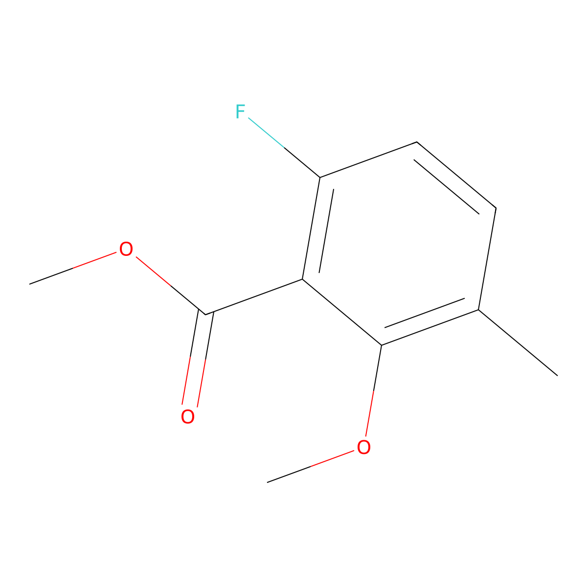 Methyl 6-fluoro-2-methoxy-3-methylbenzoate molecular structure, CAS 2113509-16-1