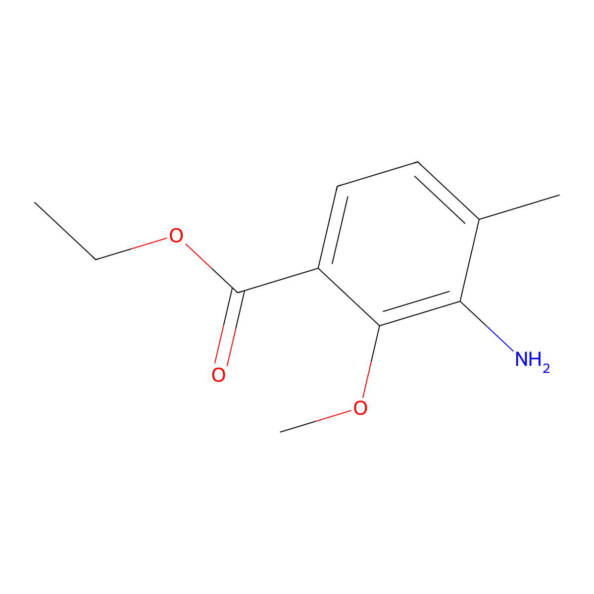 Ethyl 3-amino-2-methoxy-4-methylbenzoate molecular structure, CAS 2113515-36-7