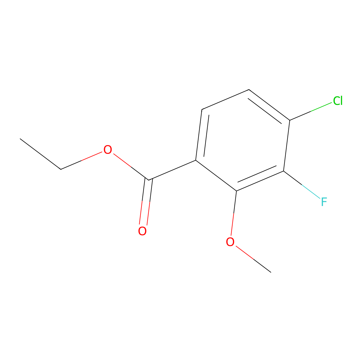 Ethyl 4-chloro-3-fluoro-2-methoxybenzoate molecular structure, CAS 2113520-17-3