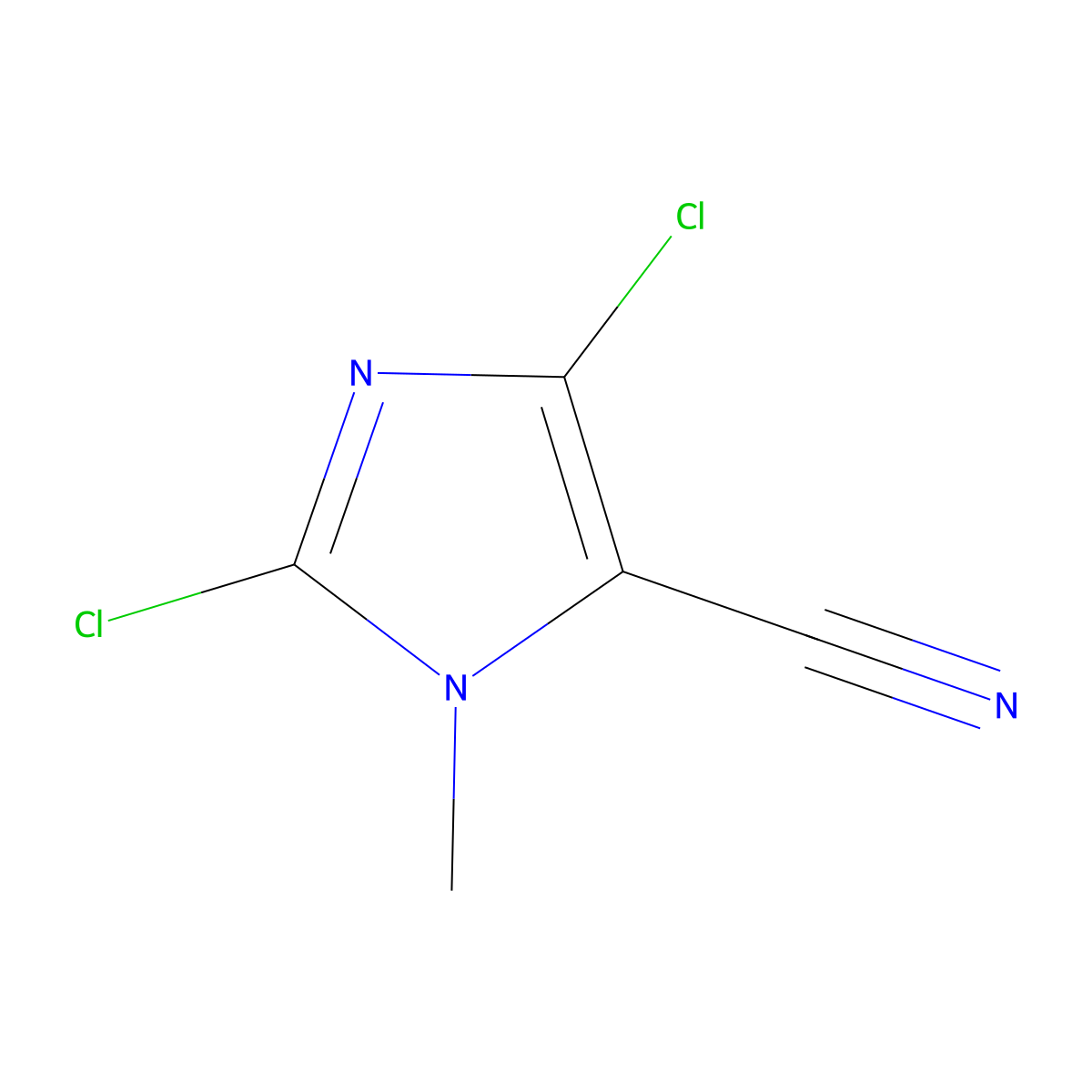 2,4-dichloro-1-methyl-1H-imidazole-5-carbonitrile molecular structure, CAS 2113528-99-5