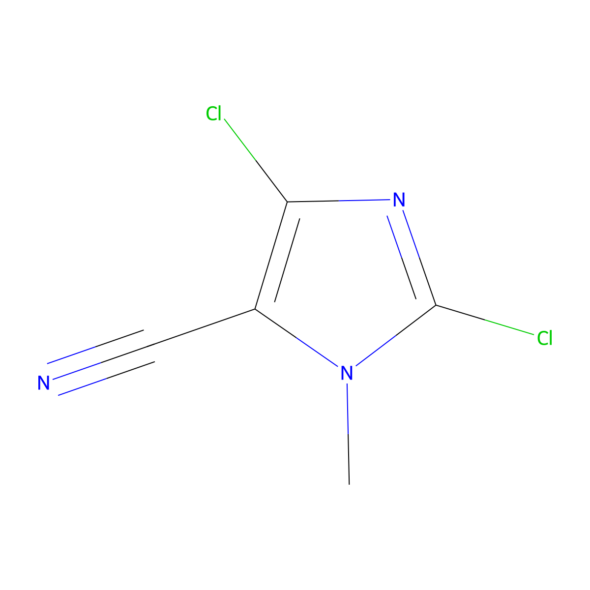 2,4-dichloro-1-methyl-1H-imidazole-5-carbonitrile molecular structure, CAS 2113528-99-5
